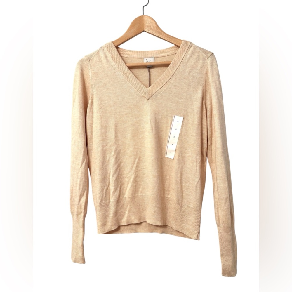 A New Day Sweater Women’s Small Beige V-Neck Lightweight